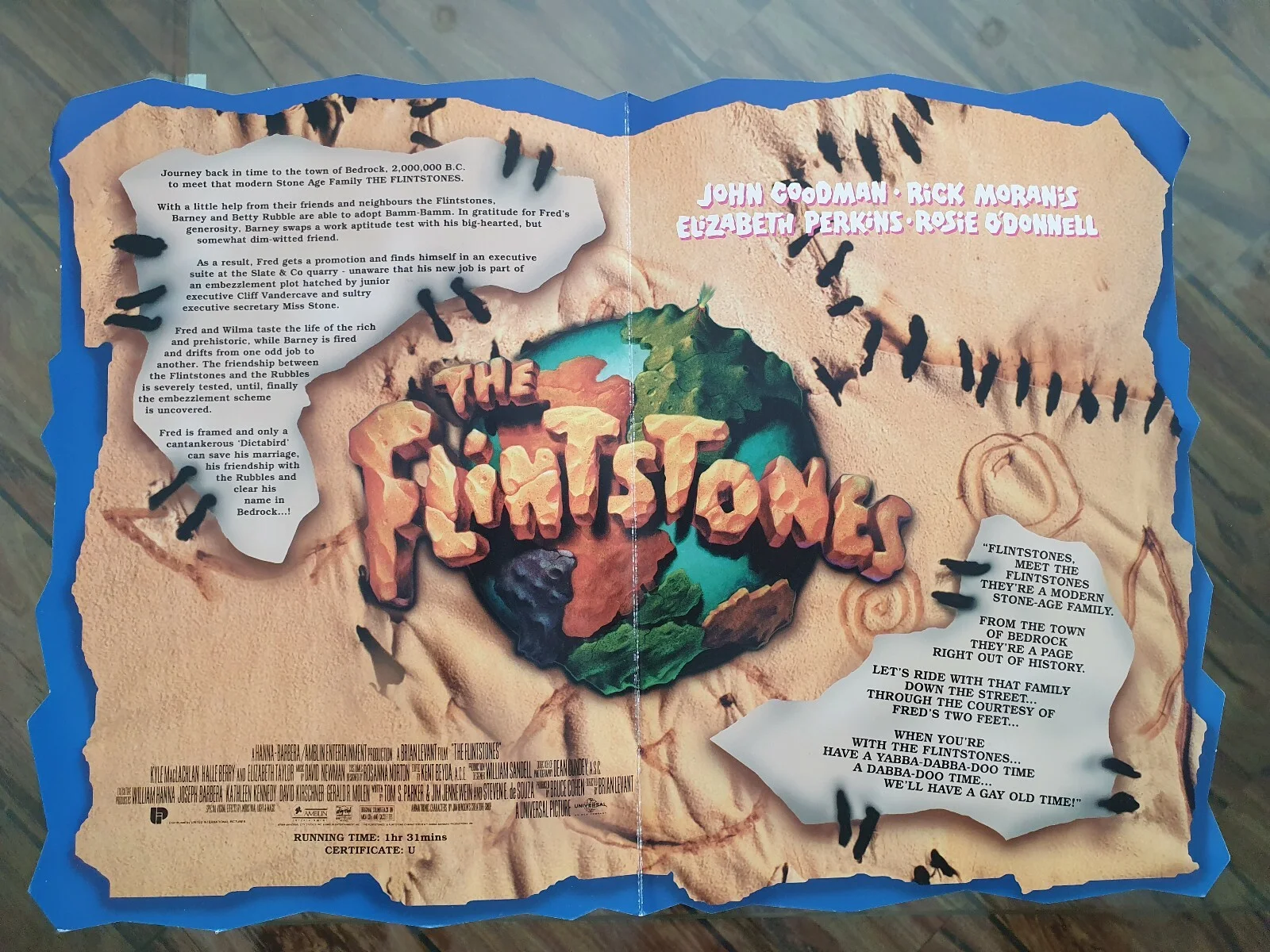 THE FLINTSTONES - ORIGINAL HIGH QUALITY SYNOPSIS BOOKLET CARD - JOHN GOODMAN, image 2
