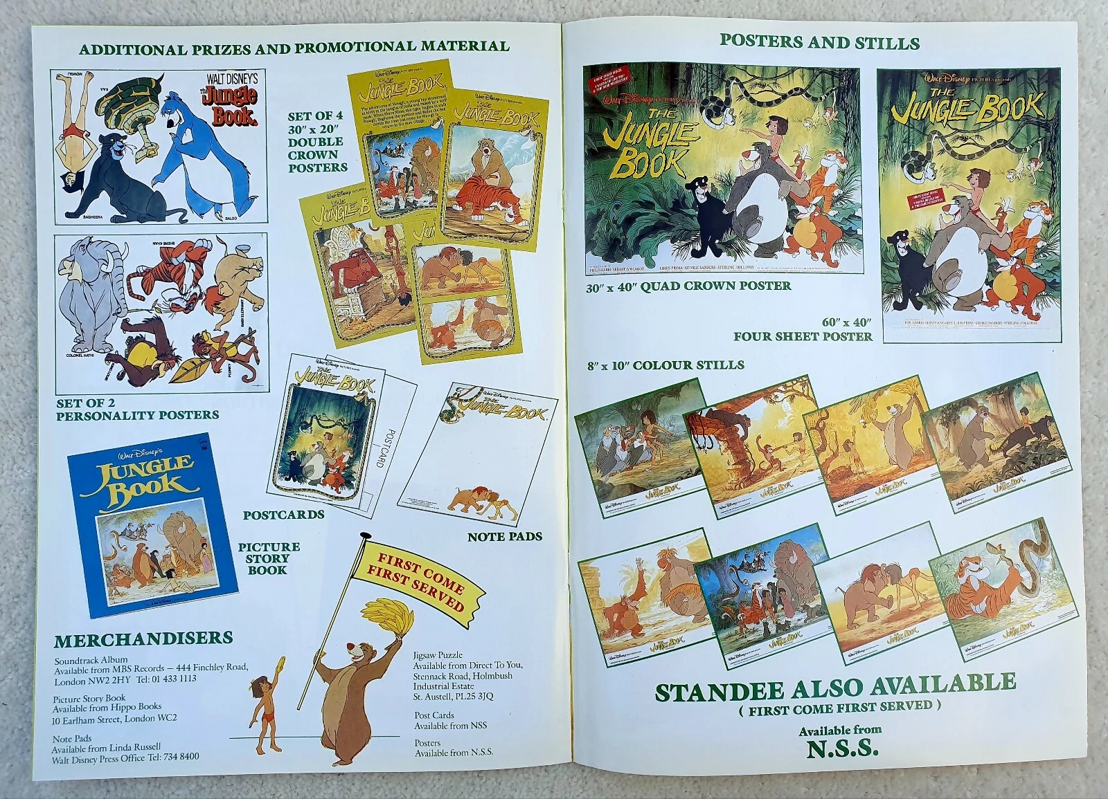 WALT DISNEY'S THE JUNGLE BOOK VINTAGE ORIGINAL UK PRESSBOOK - CARTOON/ANIMATION, изображение 3