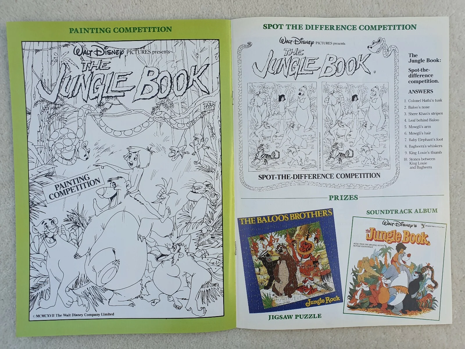 WALT DISNEY'S THE JUNGLE BOOK VINTAGE ORIGINAL UK PRESSBOOK - CARTOON/ANIMATION, изображение 4