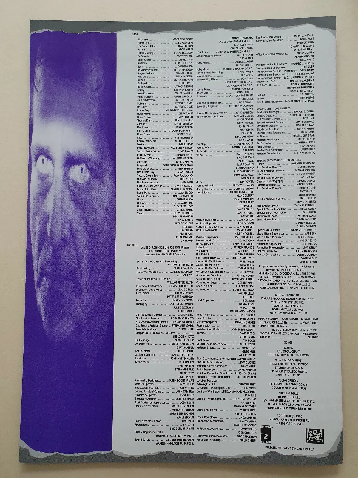 EXORCIST III - 2 VINTAGE ORIGINAL PRESS INFO SYNOPSIS SHEETS - GEORGE C SCOTT, image 2