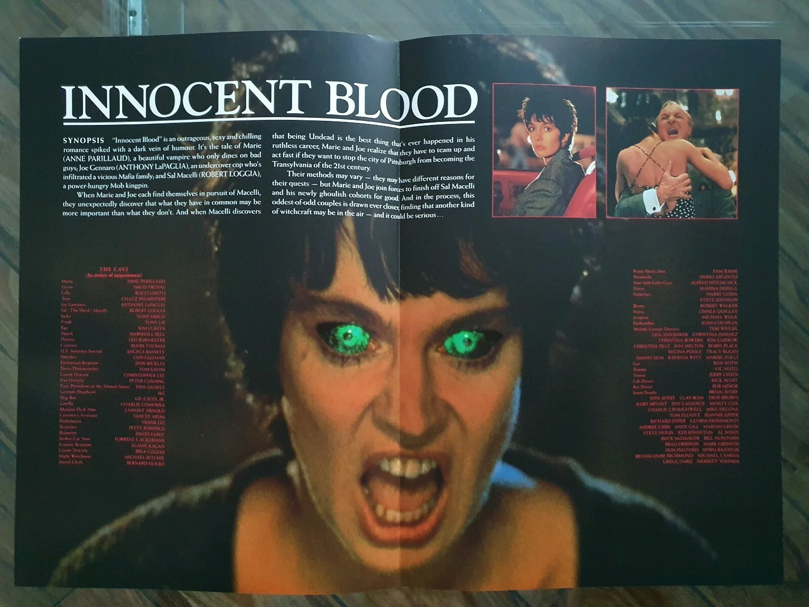 INNOCENT BLOOD - HIGH QUALITY ORIGINAL GLOSSY SYNOPSIS BOOKLET - VAMPIRE MOVIE, image 2