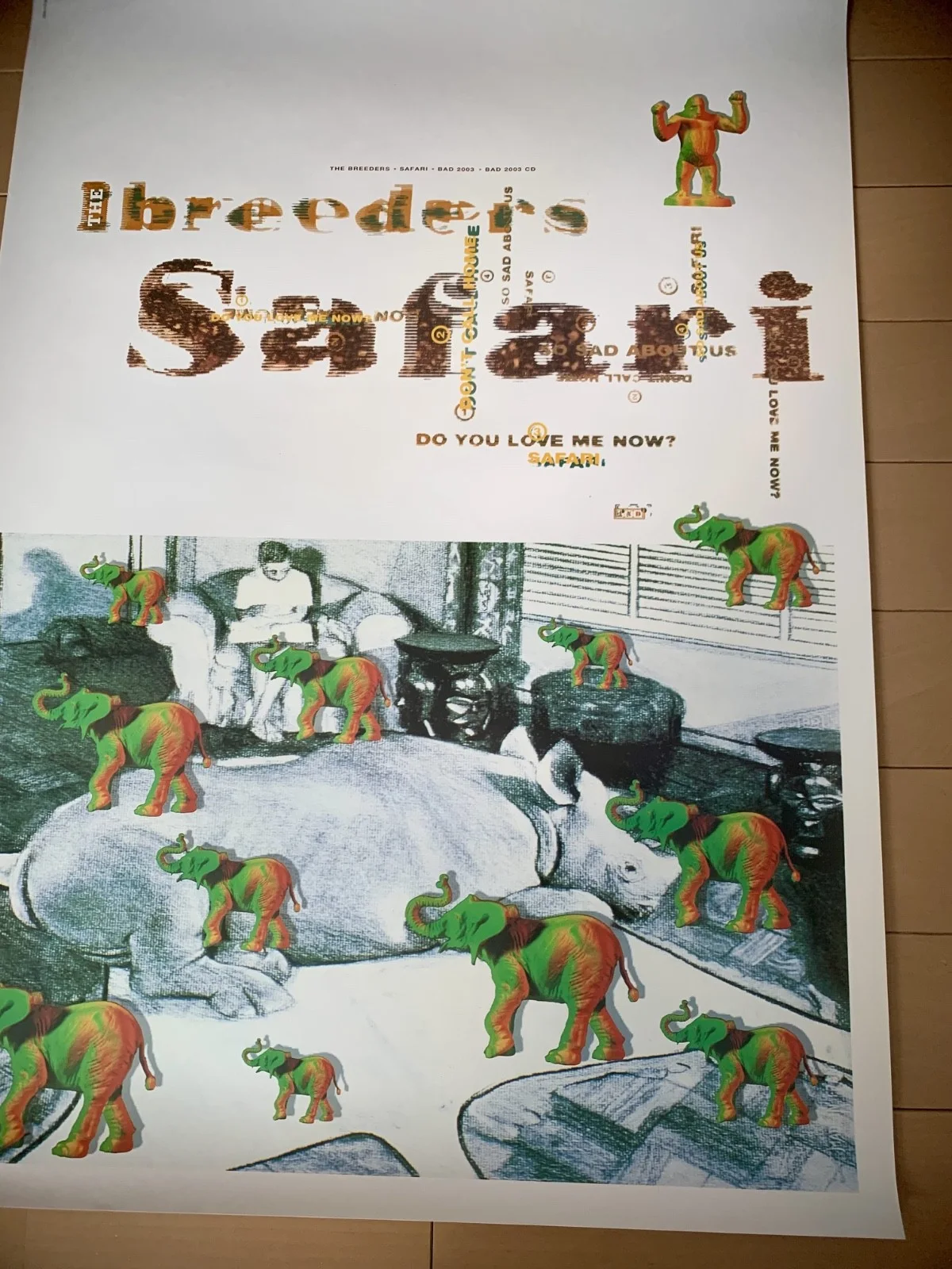 ORIG PRINT 1992 4AD THE BREEDERS Safari Promo POSTER UK MADE Record Store, изображение 3
