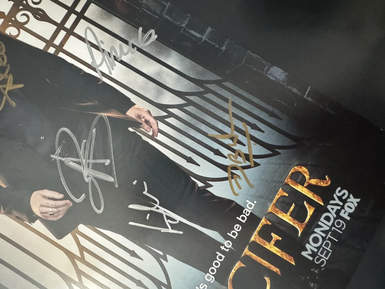 Autographed Lucifer TV show cast signed Poster 11x17 SDCC 2016, image 3