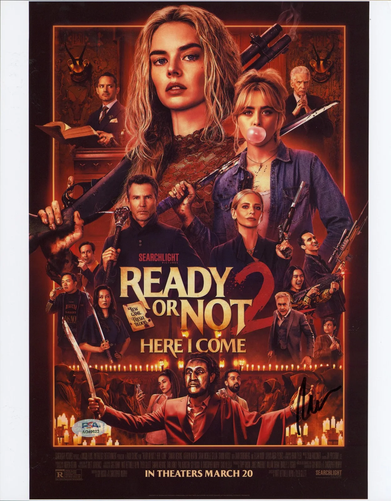 Matt Bettinelli-Olpin — Matt Bettinelli-Olpin Ready or Not 2 Signed 11x14 Photo PSA/DNA #AQ49623