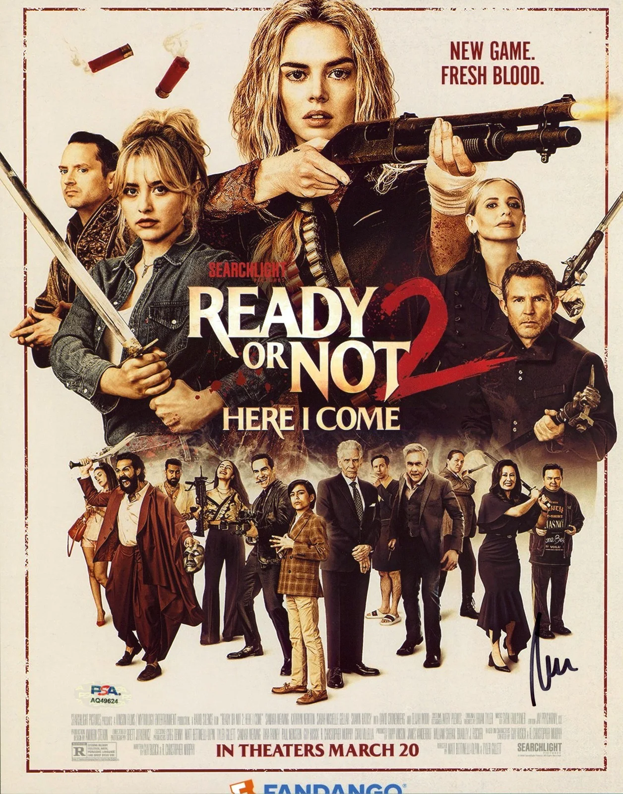 Matt Bettinelli-Olpin — Matt Bettinelli-Olpin Ready or Not 2 Signed 11x14 Photo PSA/DNA #AQ49624