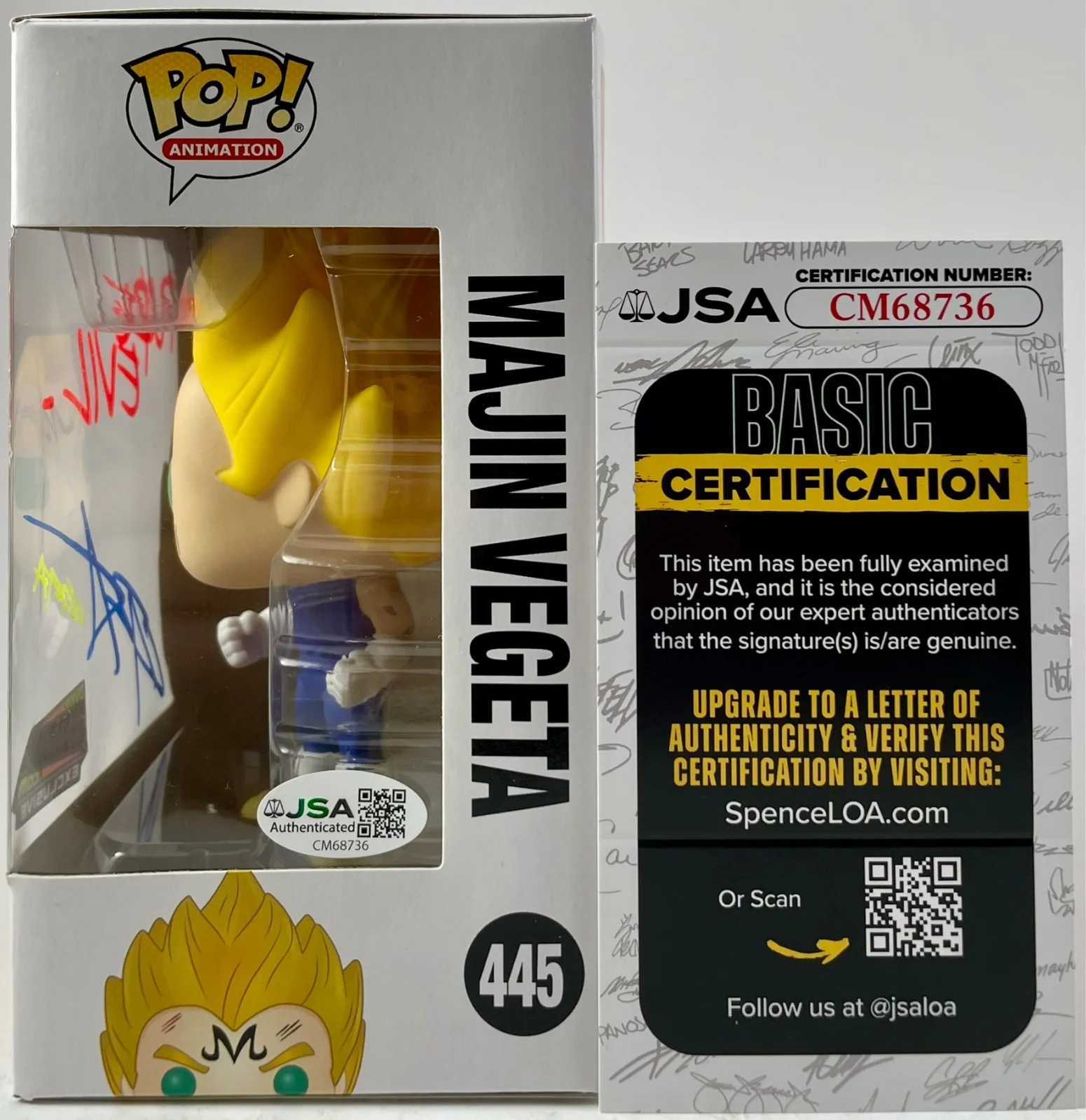 Chris Sabat — Chris Sabat Signed Dragon Ball Z Majin Vegeta Over 9000 Funko POP! Vinyl JSA COA, изображение 3