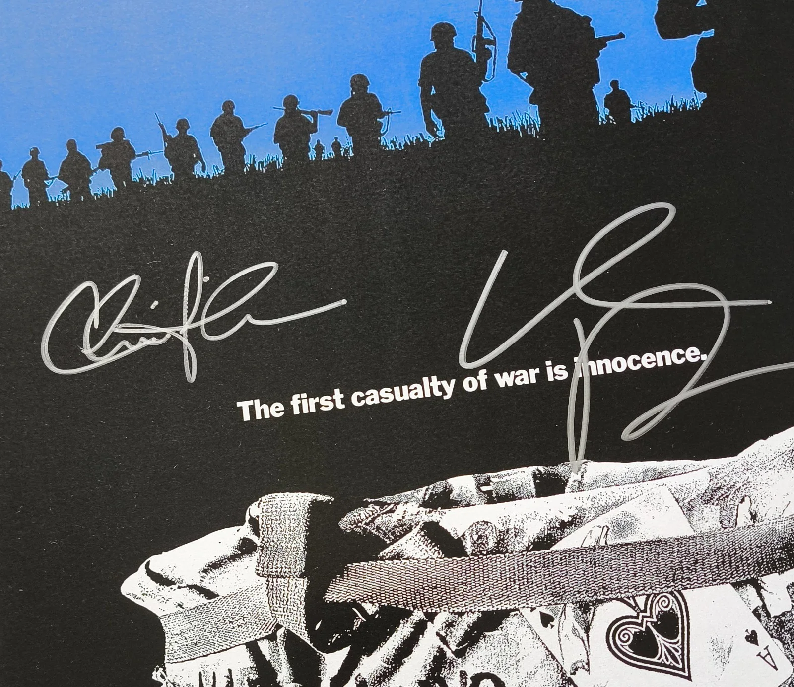 Charlie Sheen, Willem Dafoe, Tom Berenger — Autograph Charlie Sheen ,Willem Dafoe, Tom Berenger 11x17 Poster ( Platoon ), image 2