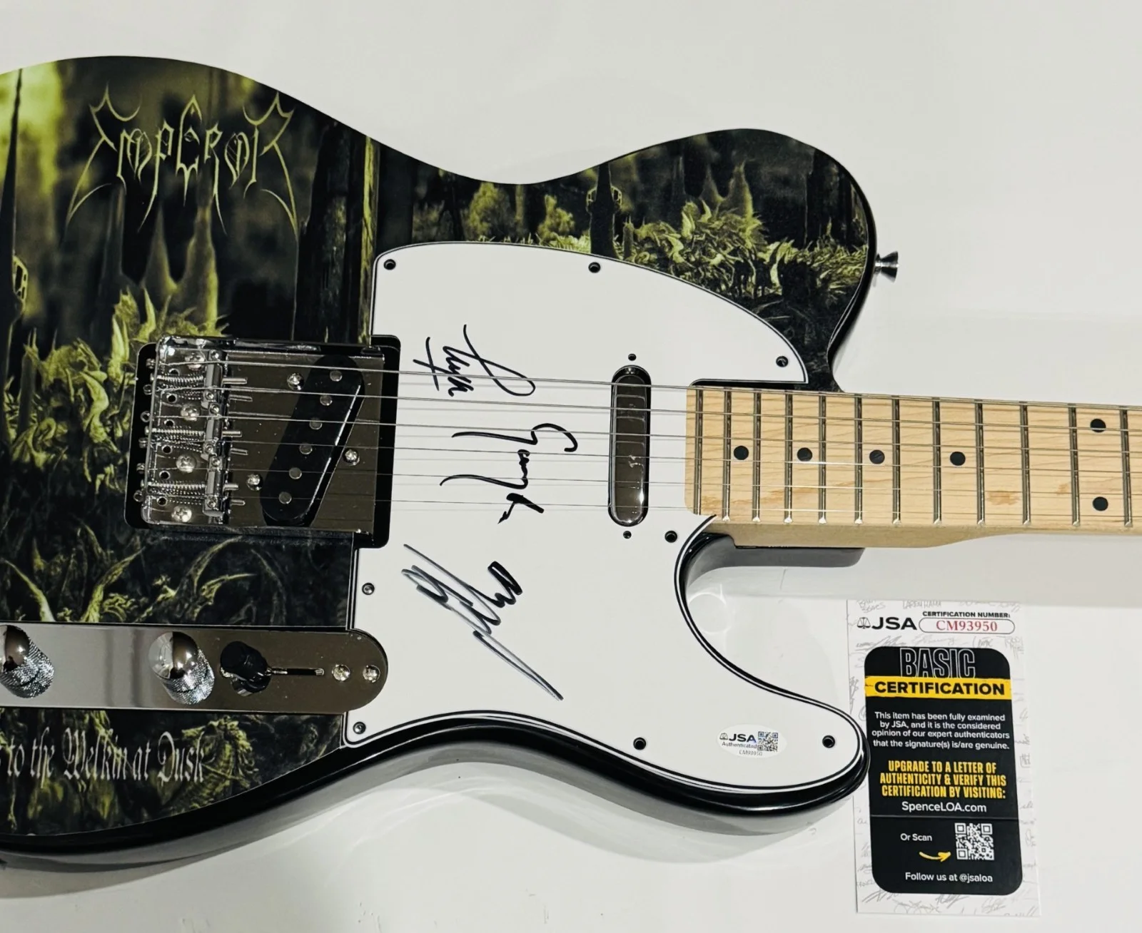 EMPEROR SIGNED CUSTOM ELECTRIC GUITAR IHSAHN SAMOTH TRYM VERY RARE JSA COA, image 2