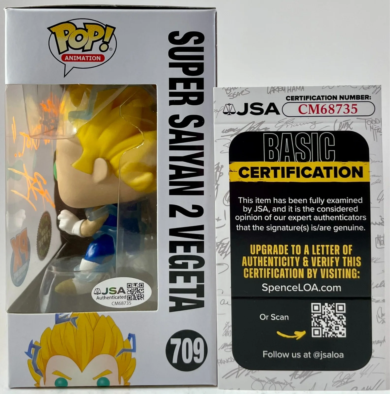 Chris Sabat — Chris Sabat Signed Dragon Ball Z Super Saiyan 2 Vegeta CHASE Funko POP! JSA COA, изображение 3