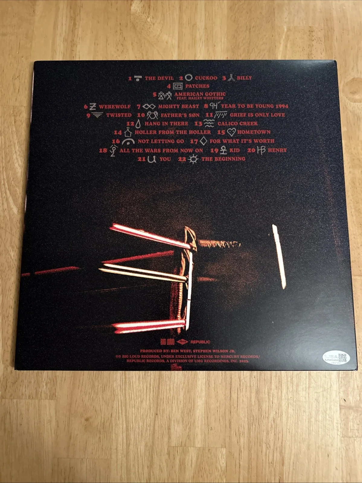 Stephen Wilson Jr. Autographed Son Of Dad Album Vinyl JSA Certified, изображение 3