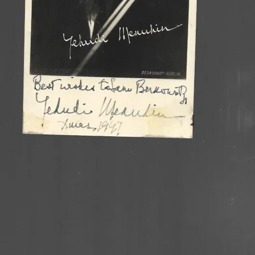 Original Hand Signed autograph by Yehudi Menuhin on photo pc, image 2