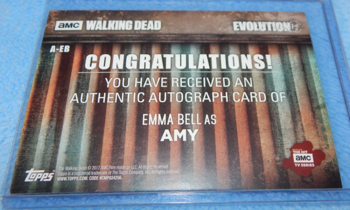 Emma Bell — 2017 Topps AMC The Walking Dead Evolution Emma Bell Autograph Card as Amy A-EB, image 2