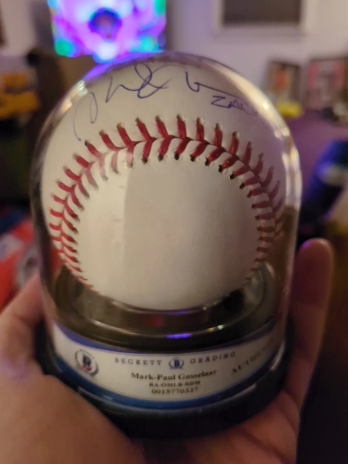 Mark Paul Gosselaar Signed MLB Baseball Beckett Zack Saved By The Bell, изображение 2
