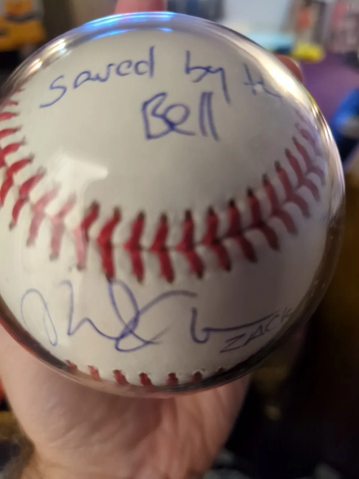 Mark Paul Gosselaar Signed MLB Baseball Beckett Zack Saved By The Bell, изображение 5