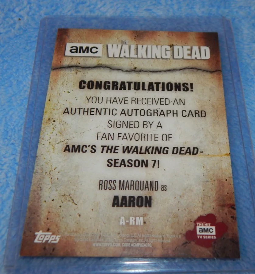 Ross Marquand — 2017 Topps The Walking Dead Evolution Ross Marquand Autograph Card as Aaron A-RM, image 2