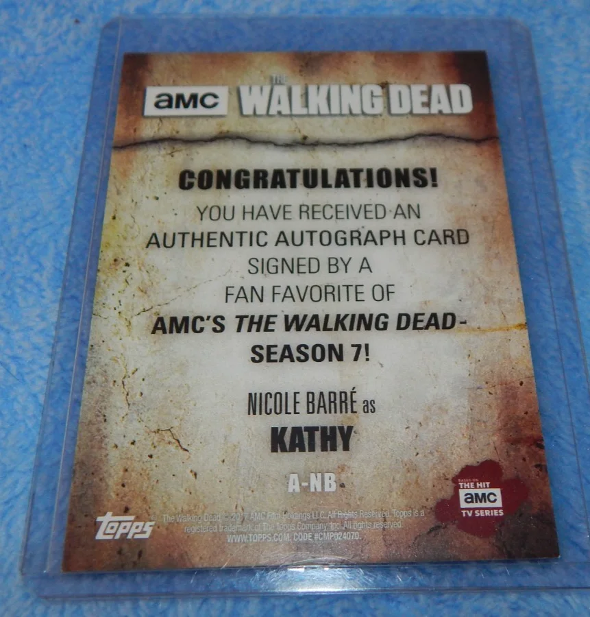 Nicole Barre — 2017 Topps The Walking Dead Evolution Nicole Barre Autograph Card as Kathy A-NB, image 2