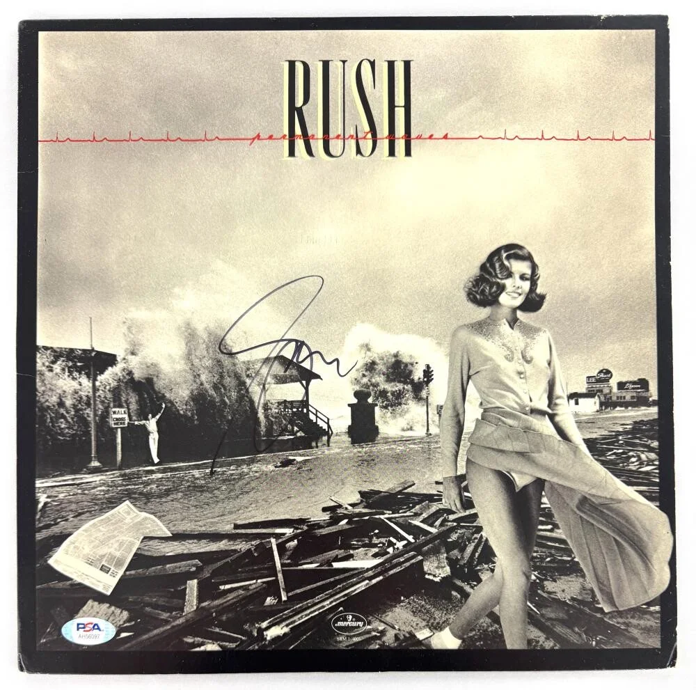 Geddy Lee — Geddy Lee Rush Signed Autograph Album Vinyl Record - Permanent Waves w/ PSA COA