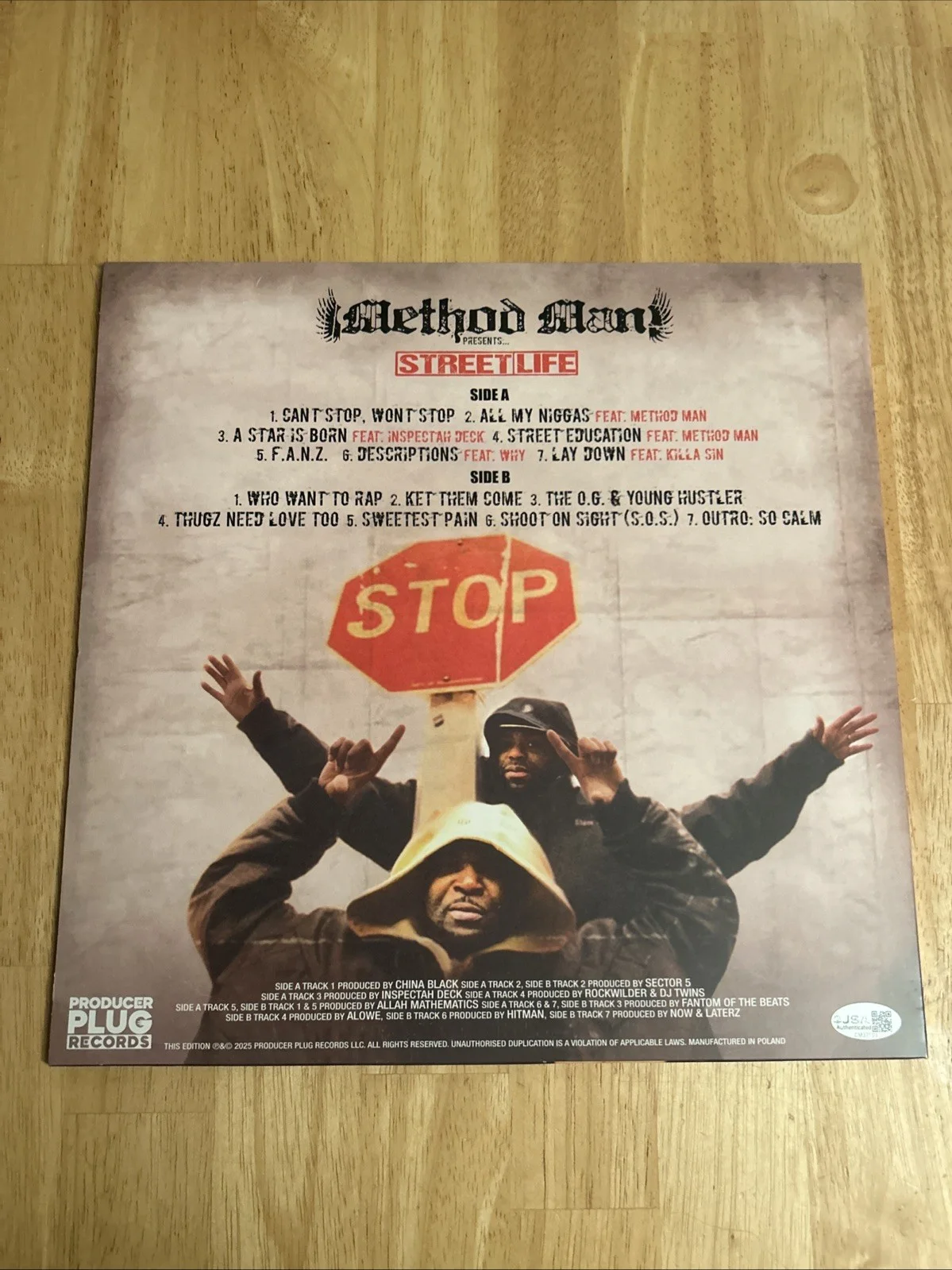 Method Man Autographed Streetlife Street Education Album Vinyl JSA Certified, изображение 3