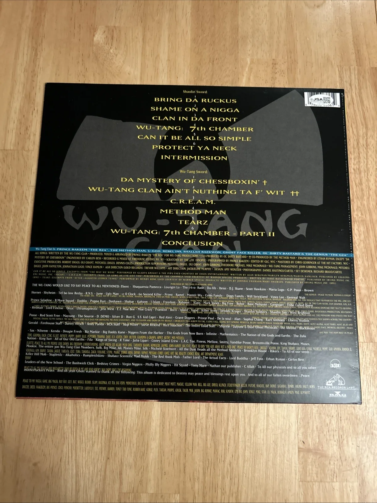 Method Man Autographed Enter The Wu-Tang 36 Chambers Album Vinyl JSA Certified, изображение 3