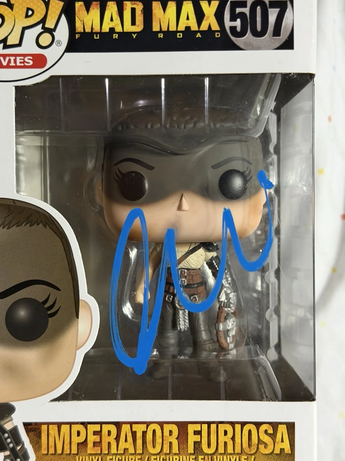 Signed Charlize Theron Mad Max Fury Road Funko Pop #507 Video Proof Autograph, image 2