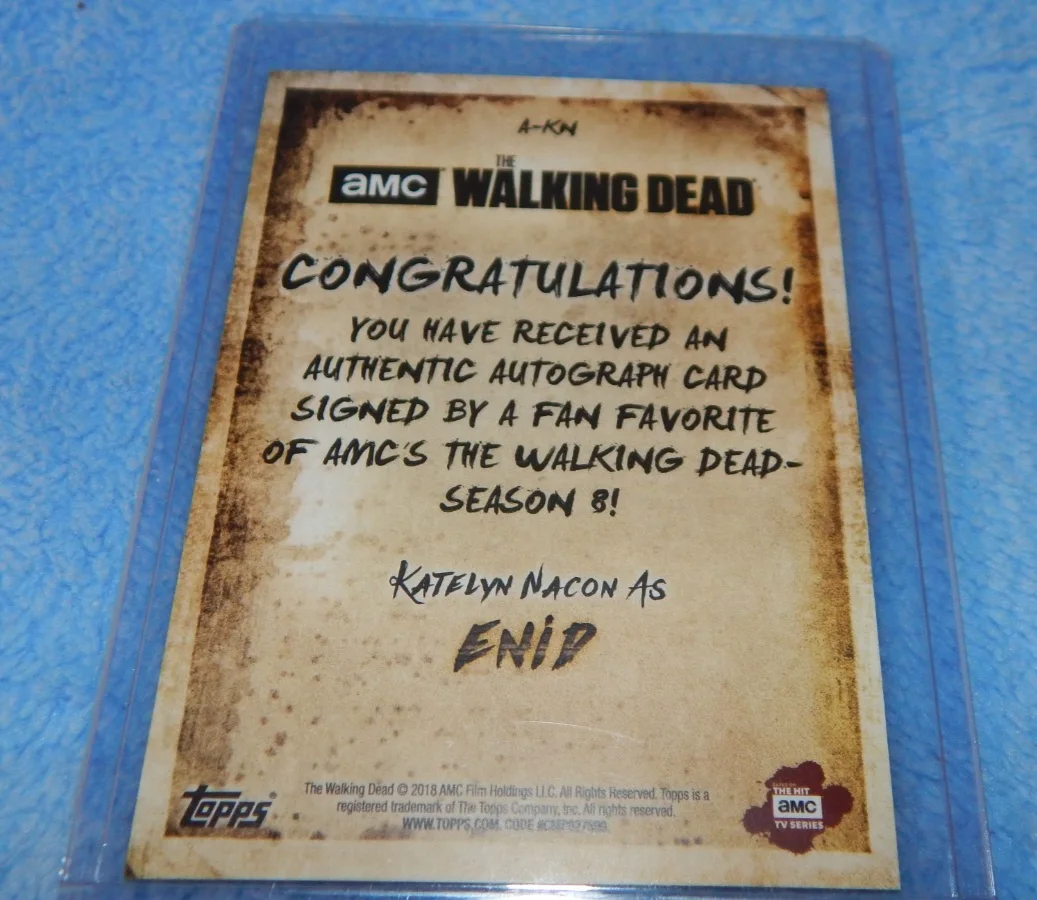 Katelyn Nacon — 2018 Topps AMC The Walking Dead Season 8 Katelyn Nacon Autograph as Enid A-KN, изображение 2