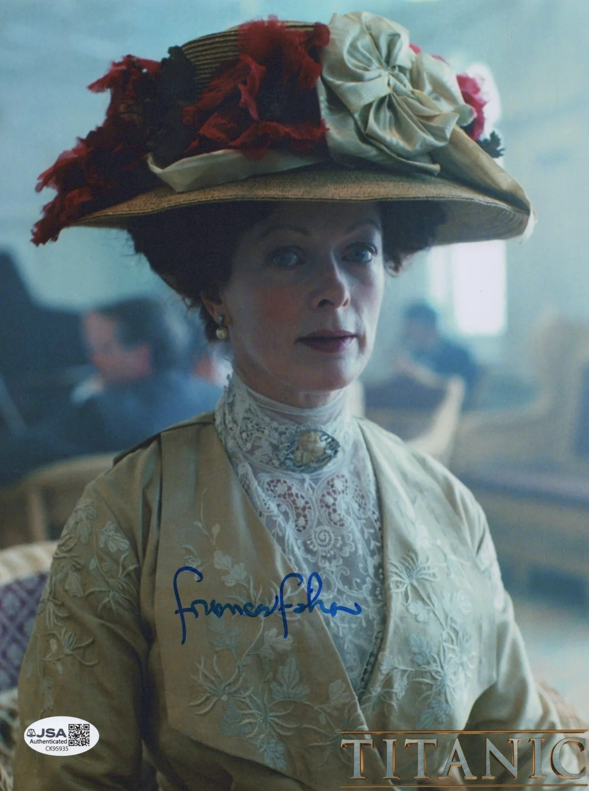 FRANCES FISHER — FRANCES FISHER Signed TITANIC 8x10 Photo RUTH De WITT Autograph JSA COA CERT