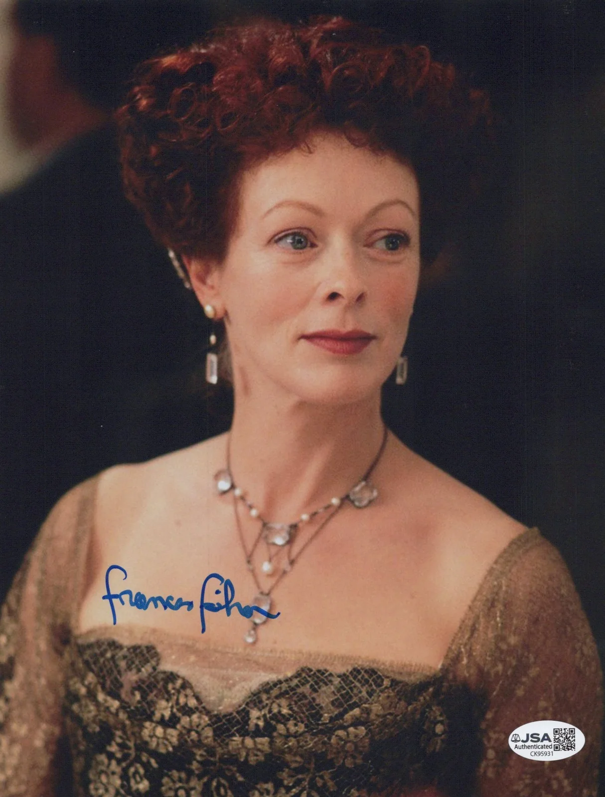 FRANCES FISHER — FRANCES FISHER Signed TITANIC 8x10 Photo RUTH De WITT Autograph JSA COA CERT