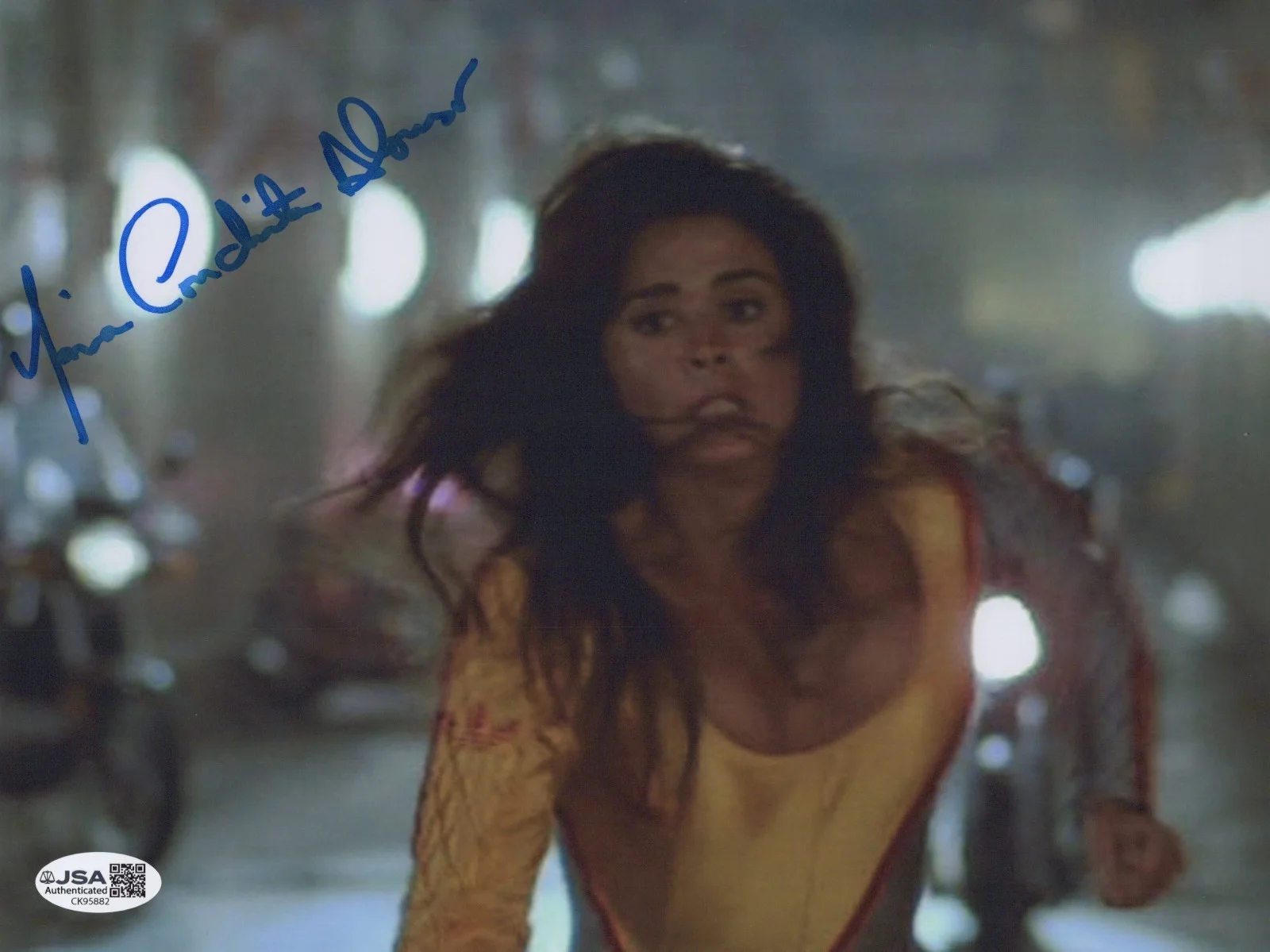 MARIA CONCHITA ALONSO — MARIA CONCHITA ALONSO Signed THE RUNNING MAN 8x10 Photo AMBER Autograph JSA COA