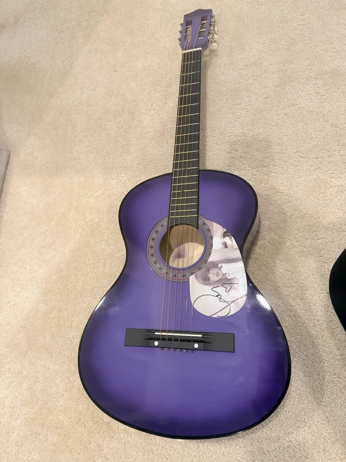 Taylor Swift Signed Autographed Purple Acoustic Guitar (JSA Hologram), image 2