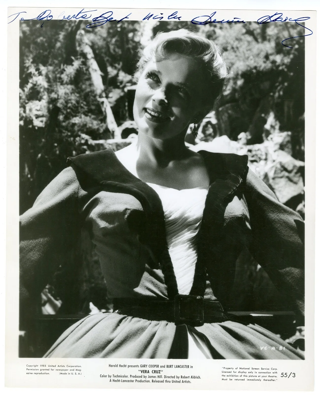 Denise Darcel — Denise Darcel Vera Cruz 1954 Pair Signed Vintage Original Photographs