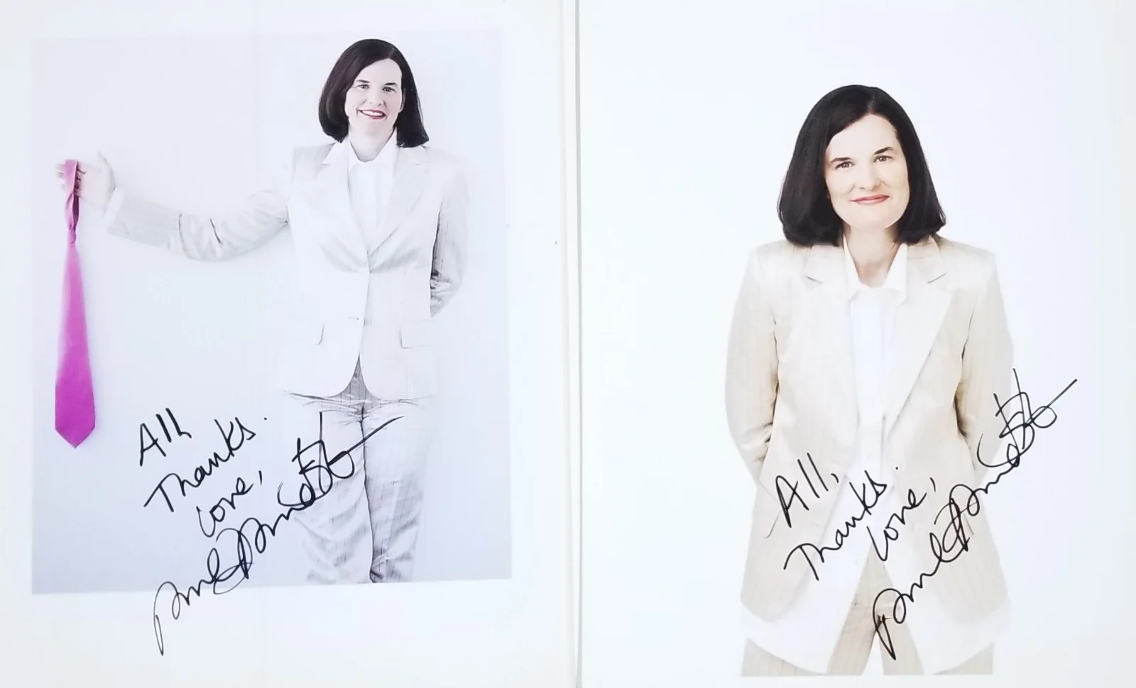Paula Poundstone — Paula Poundstone REAL hand SIGNED Lot of Two 8x10" Photos COA Autographed Leno