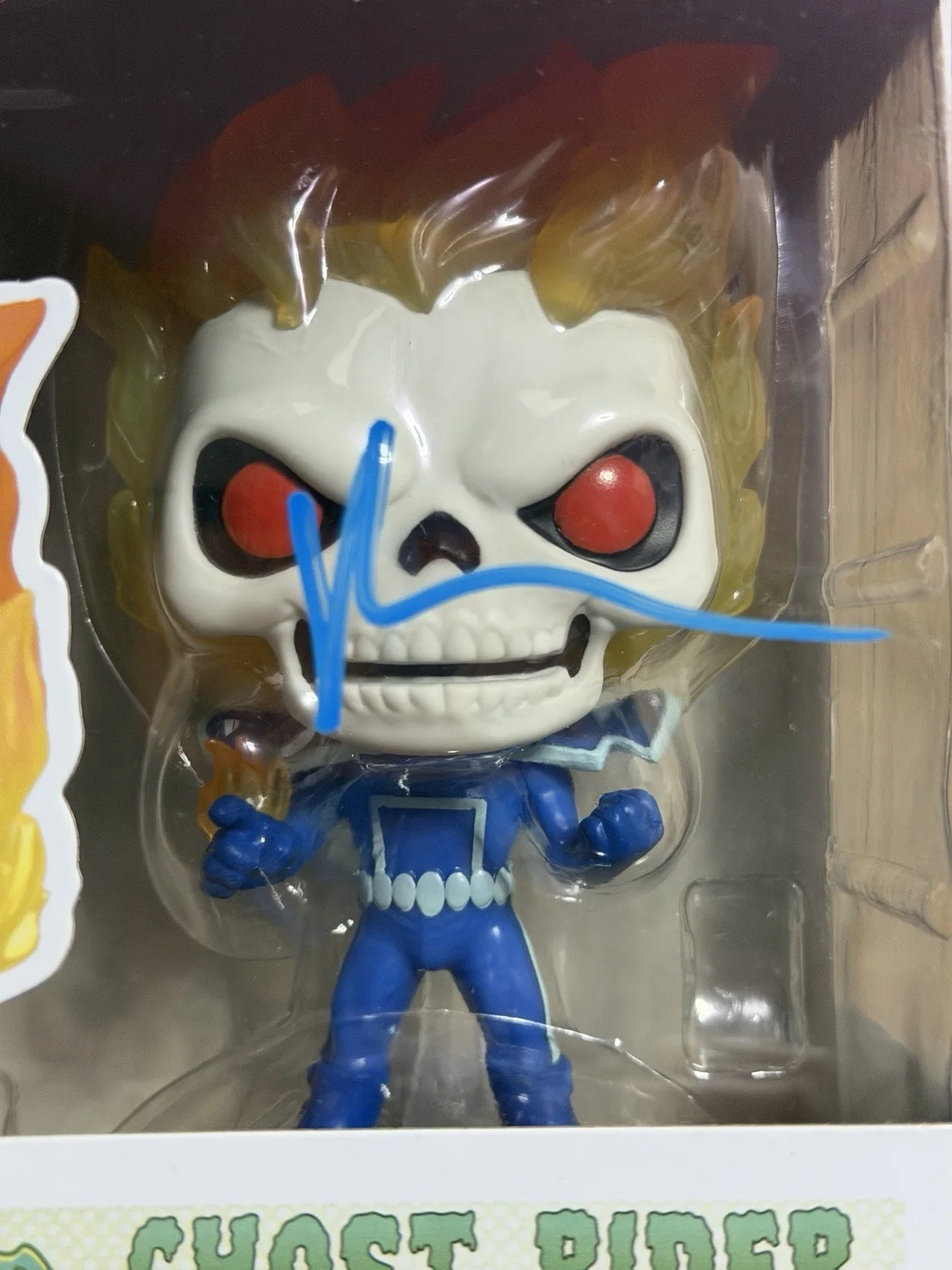 Nicolas Cage — Signed Nicolas Cage Ghost Rider Funko Pop #1559 Video Proof Authentic Autograph, image 2