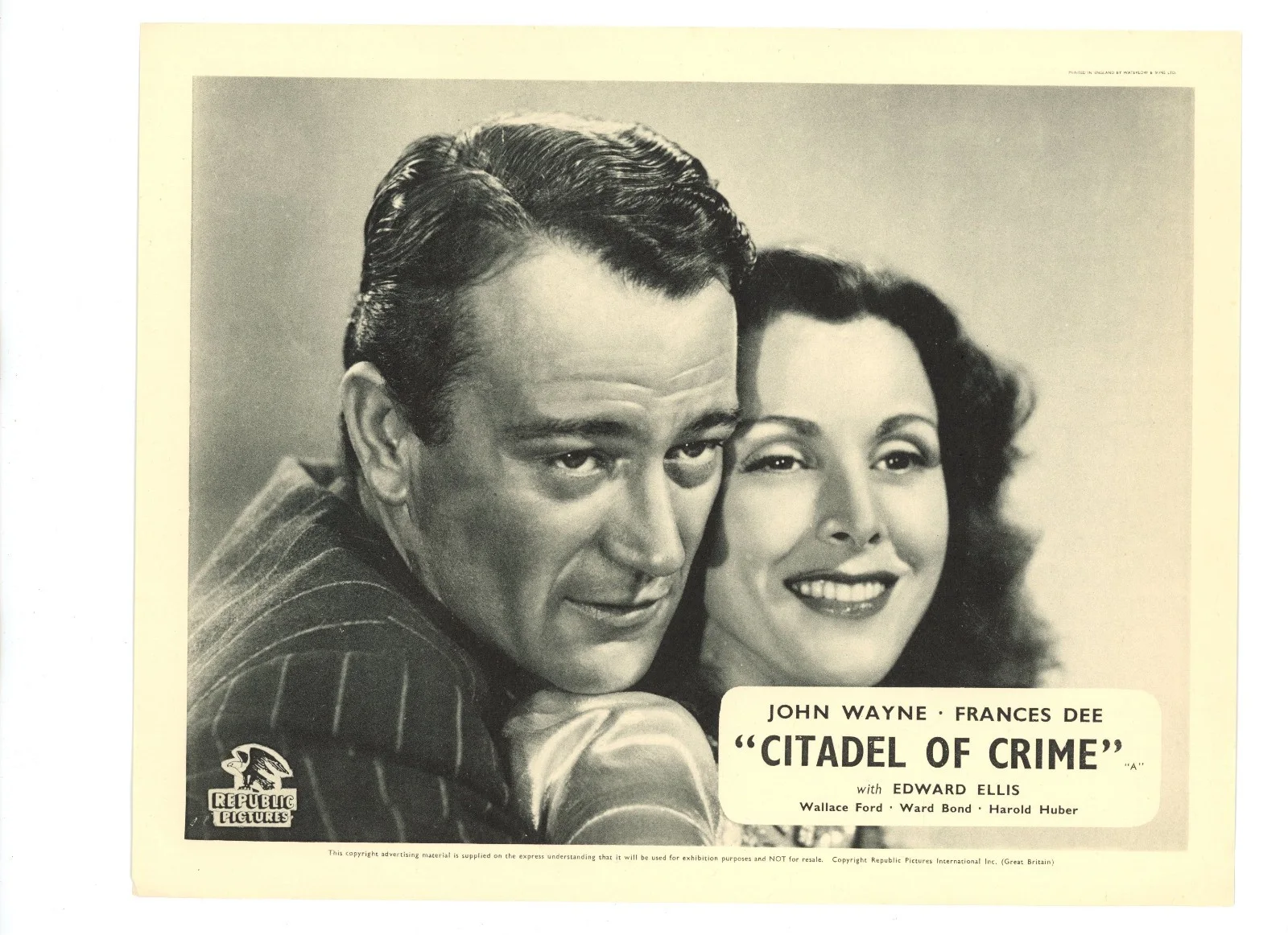John Wayne CITADEL OF CRIME Original Lobby Card Set of 8 1941 Vintage, изображение 2