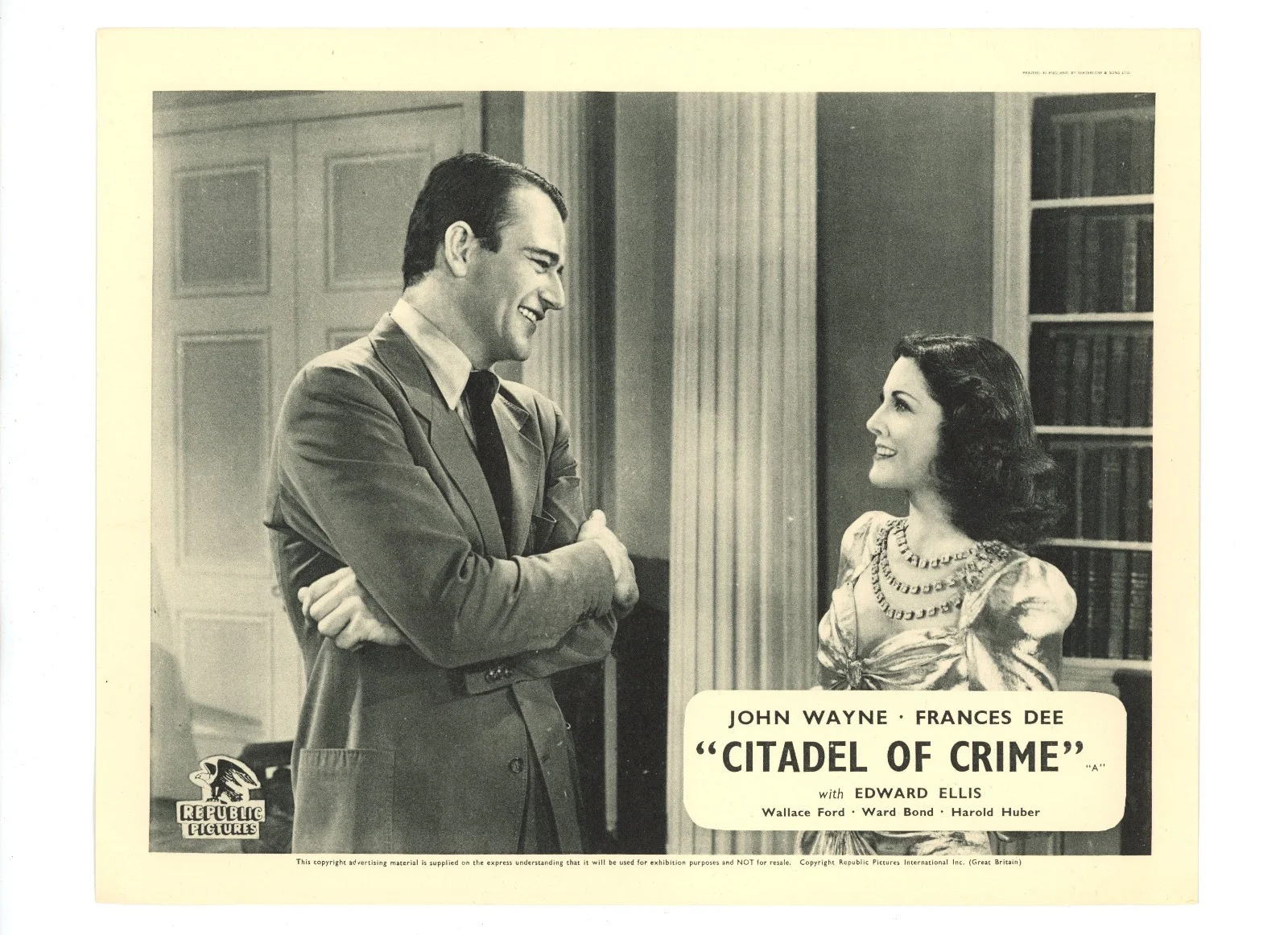 John Wayne CITADEL OF CRIME Original Lobby Card Set of 8 1941 Vintage, изображение 3