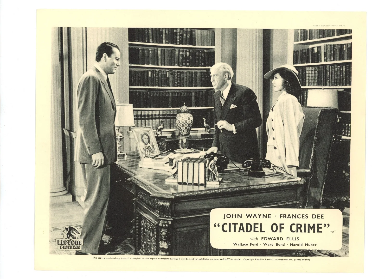John Wayne CITADEL OF CRIME Original Lobby Card Set of 8 1941 Vintage, изображение 4