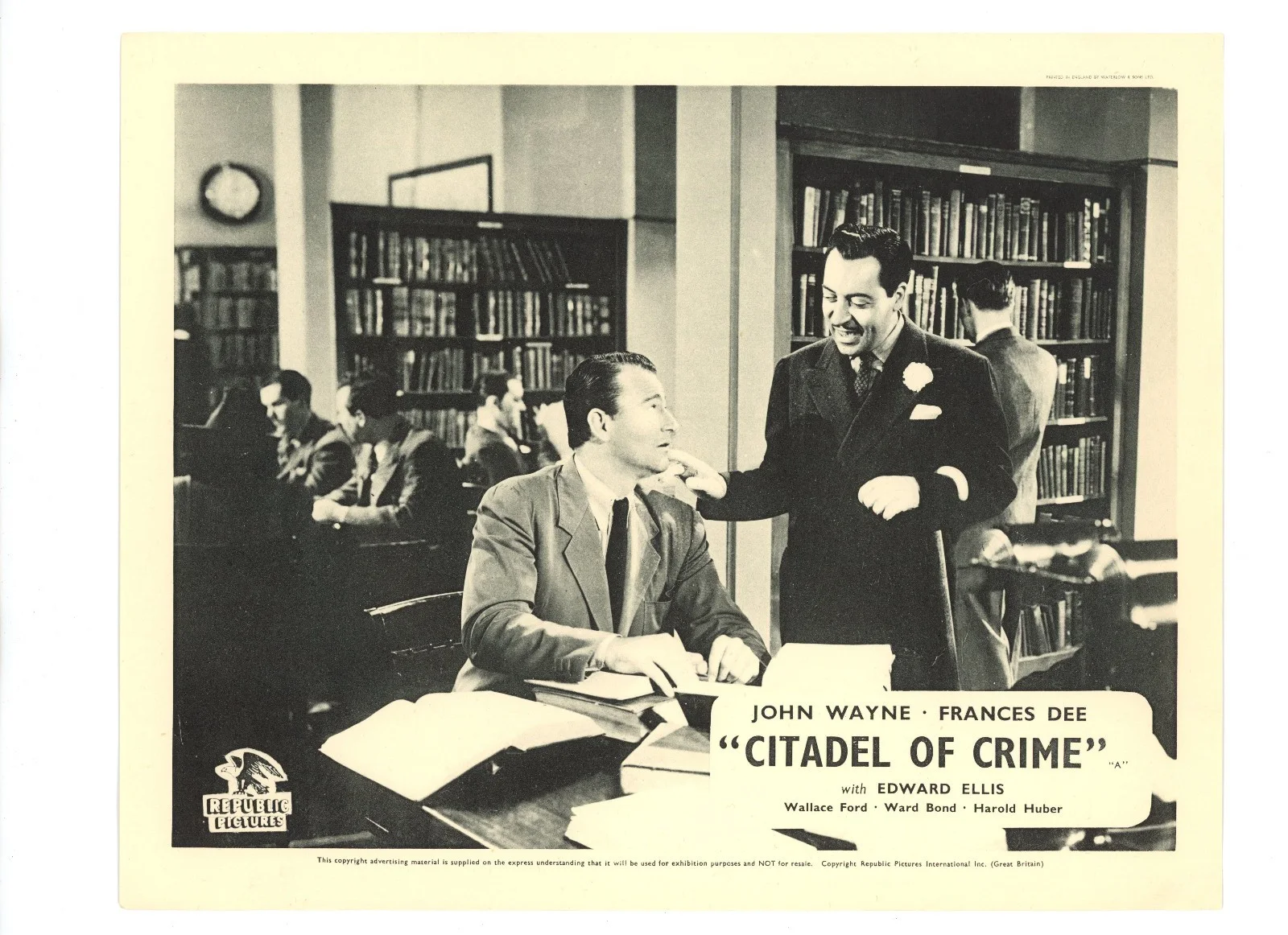 John Wayne CITADEL OF CRIME Original Lobby Card Set of 8 1941 Vintage, изображение 5