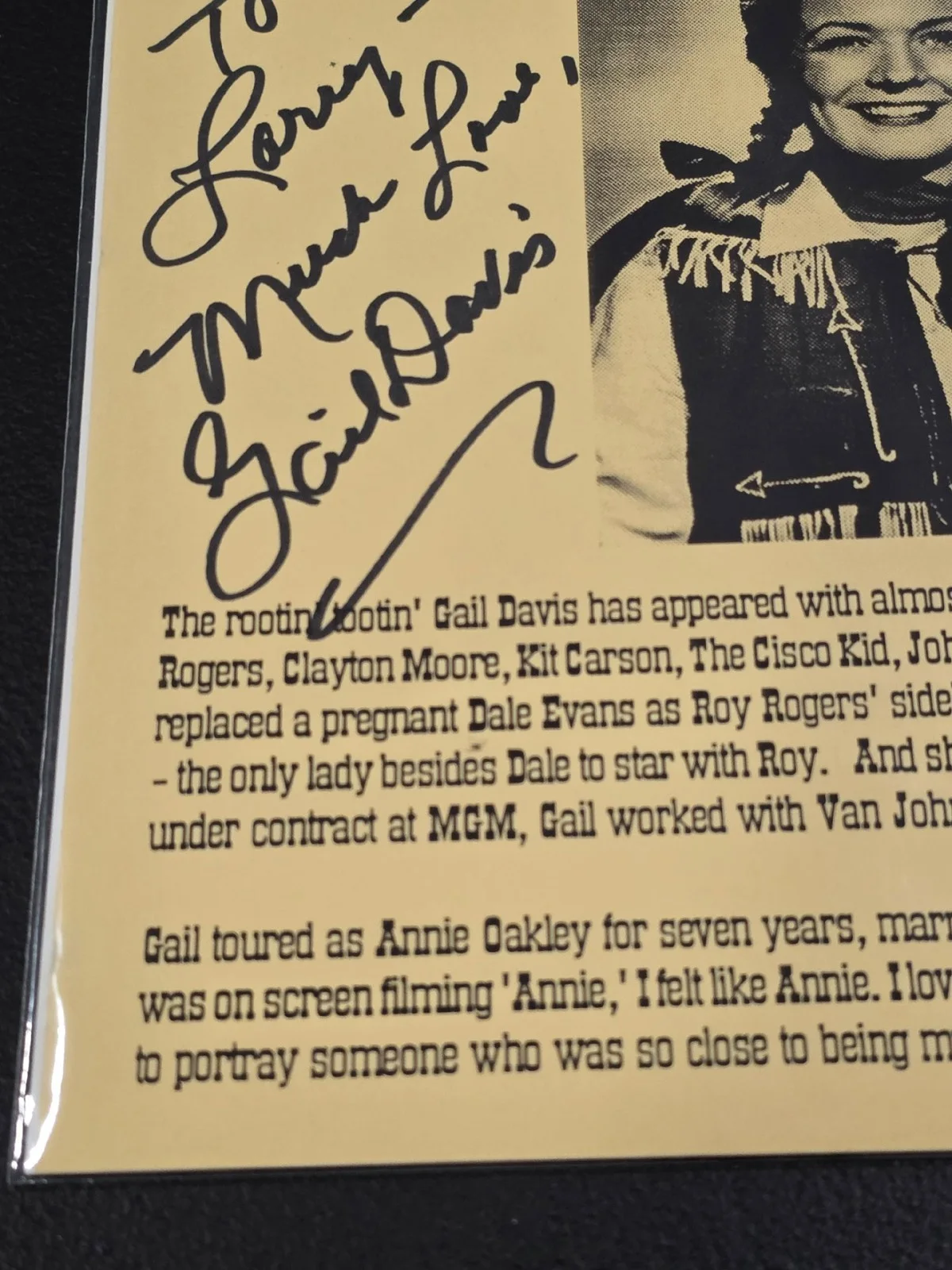 Gail Davis - Signed Autographed Picture - Great Find!! Annie Oakley - Wanted!!, изображение 4