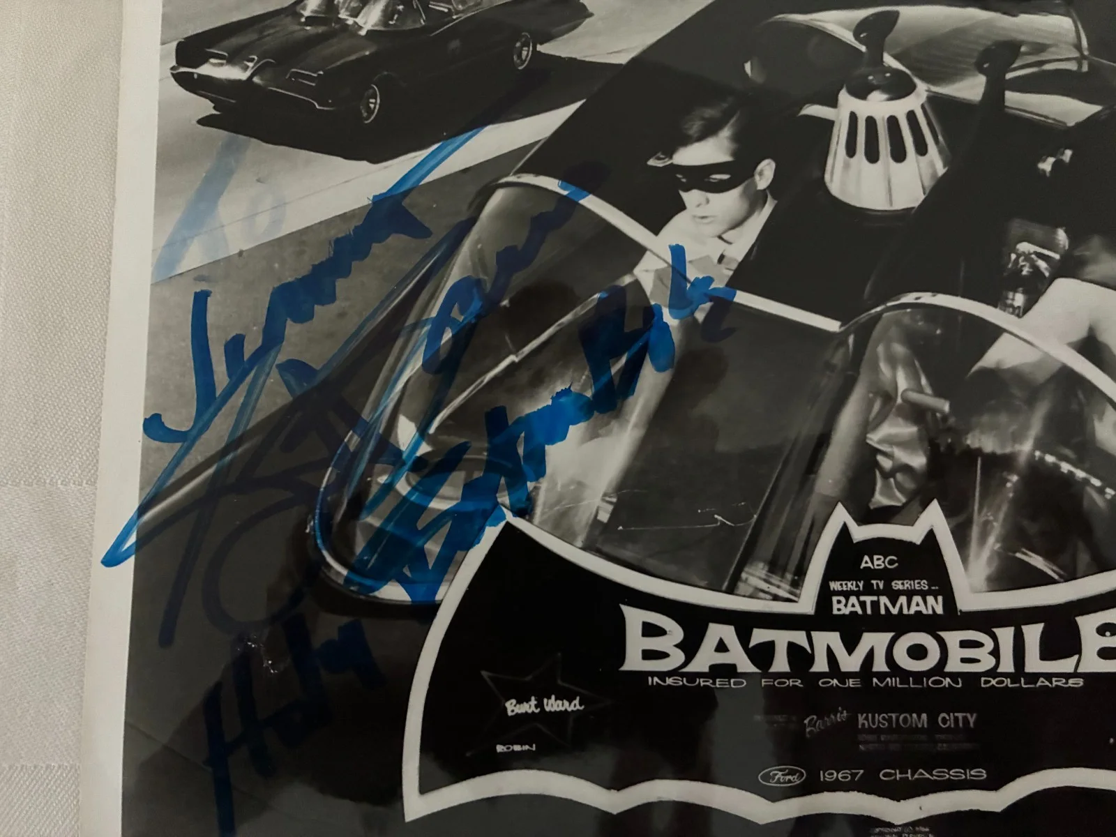 George Barris — George Barris SIGNED Batman Batmobile Photo - "Holy Batmobile!", image 2