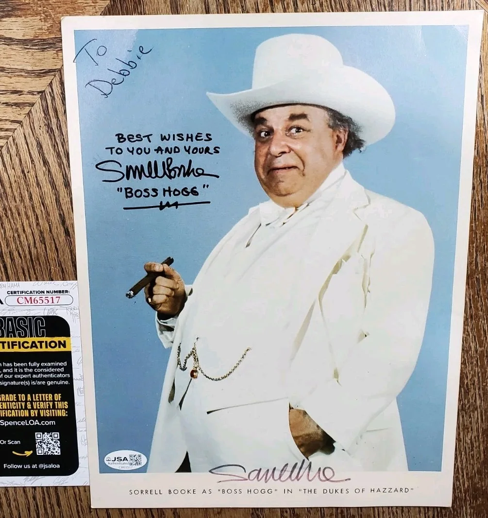 Sorrell Booke — AUTOGRAPHED Sorrell Booke The Dukes of Hazzard Signed 8.5x11 Photo JSA Boss Hog