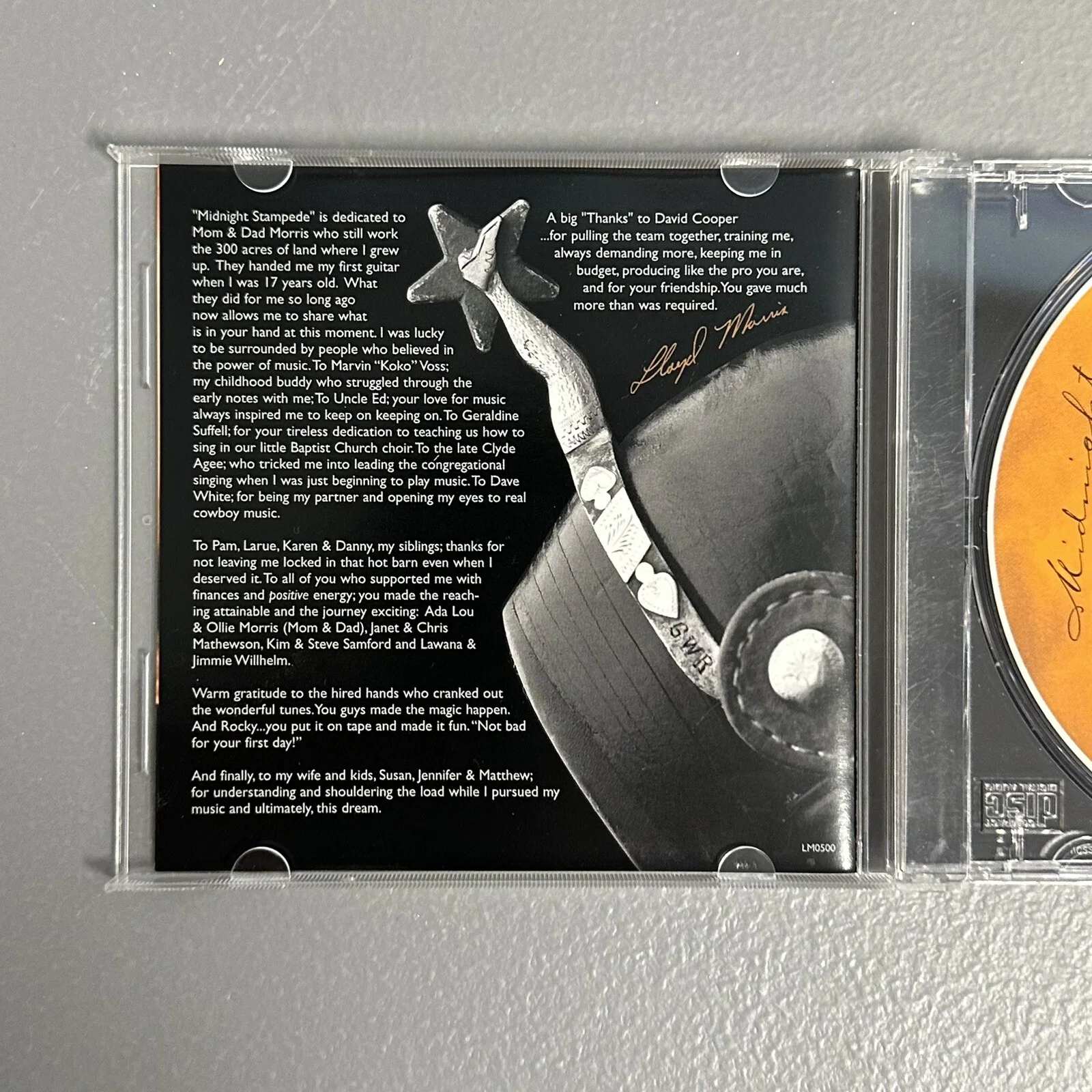lloyd morris midnight stampede CD Autographed Signed, image 3