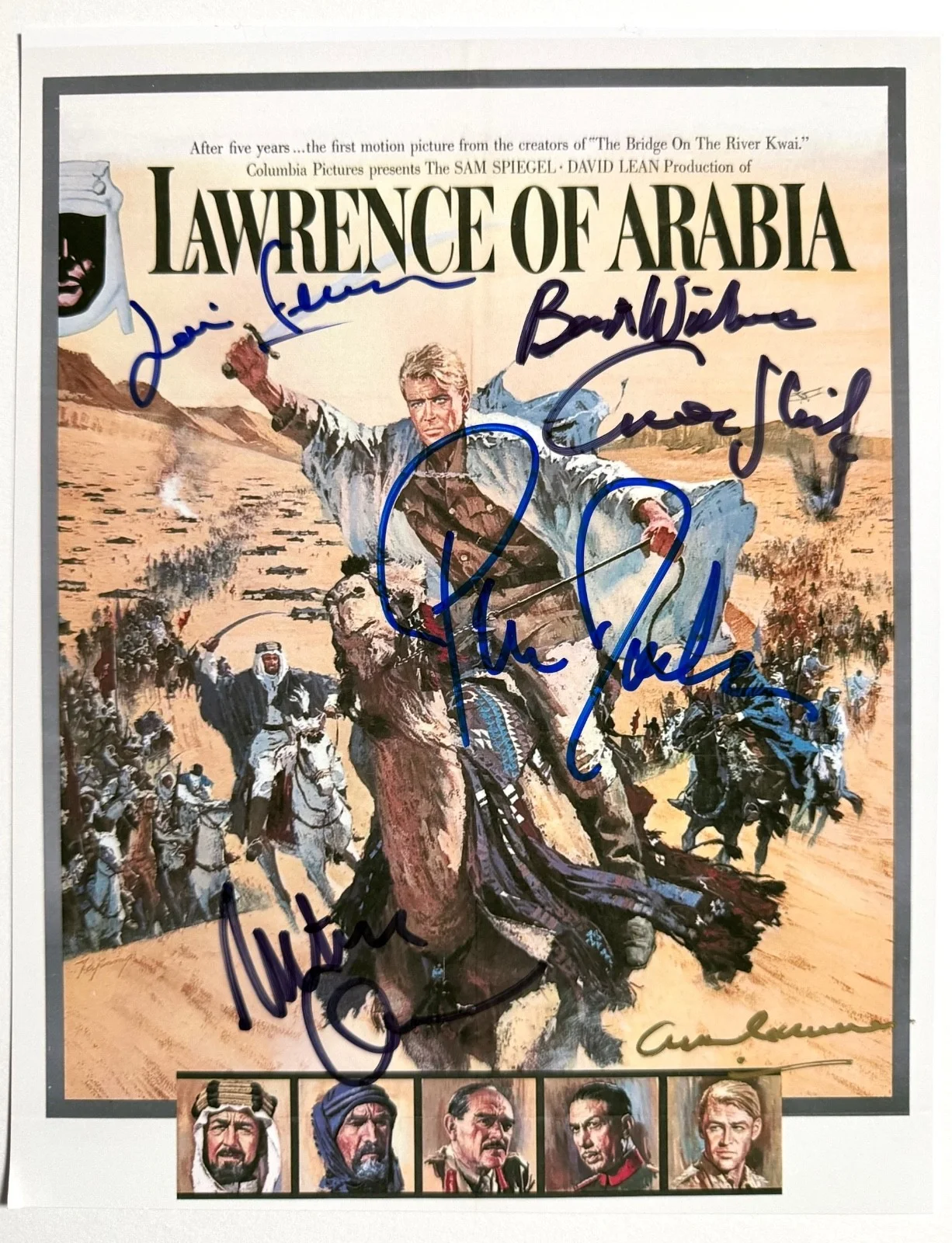 Cast — LAWRENCE OF ARABIA photo cast signed by O’TOOLE ALEC GUINESS QUINN OMAR SHARIF