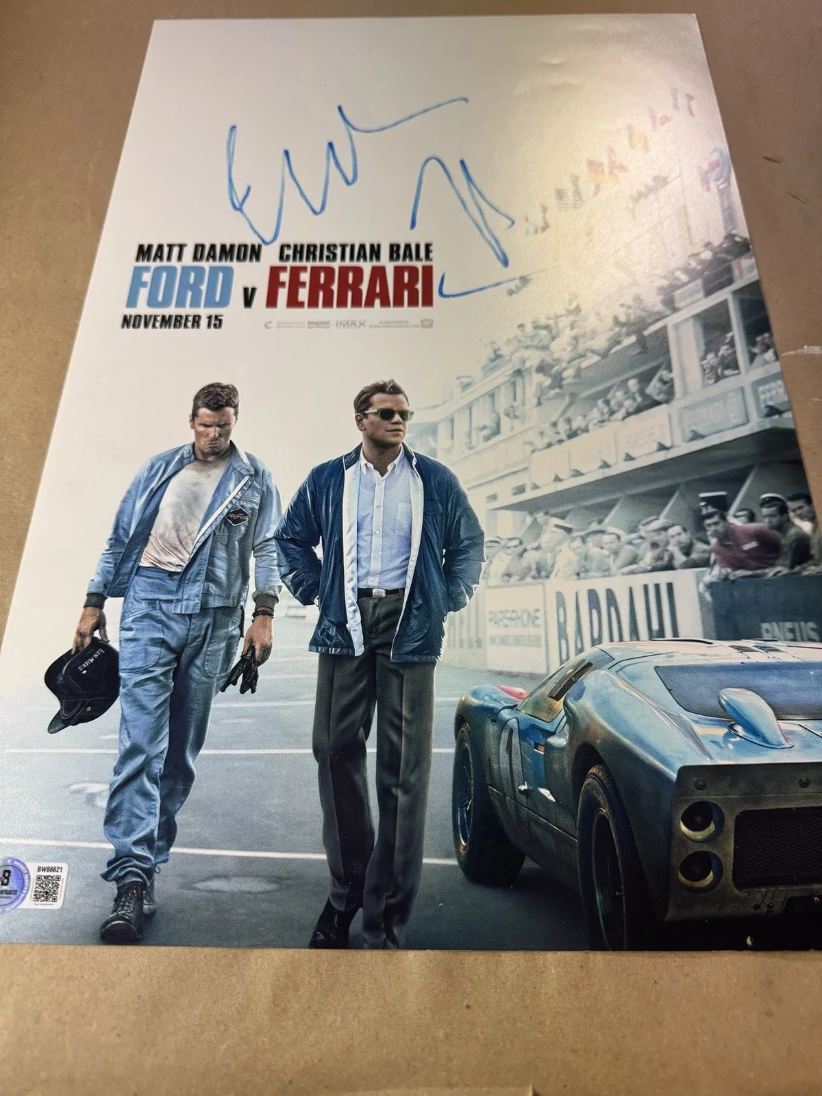Christian Bale — Signed Christian Bale Autographed Ford Vs Ferrari 11”x17” Photo Beckett BAS COA, image 2