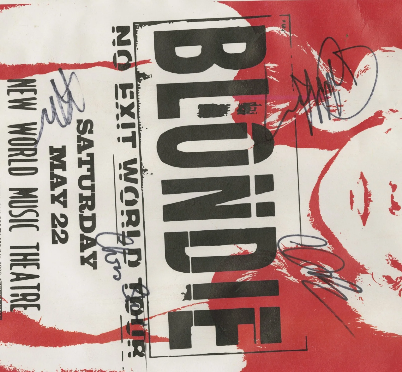 Blondie autographed concert poster Paul Carbonara , Leigh Foxx, Debbie Harry, изображение 3