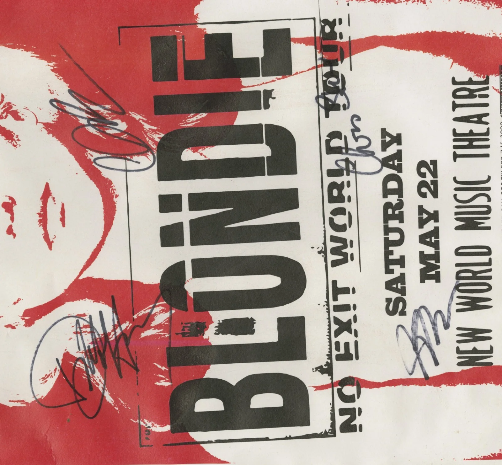 Blondie autographed concert poster Paul Carbonara , Leigh Foxx, Debbie Harry, изображение 4