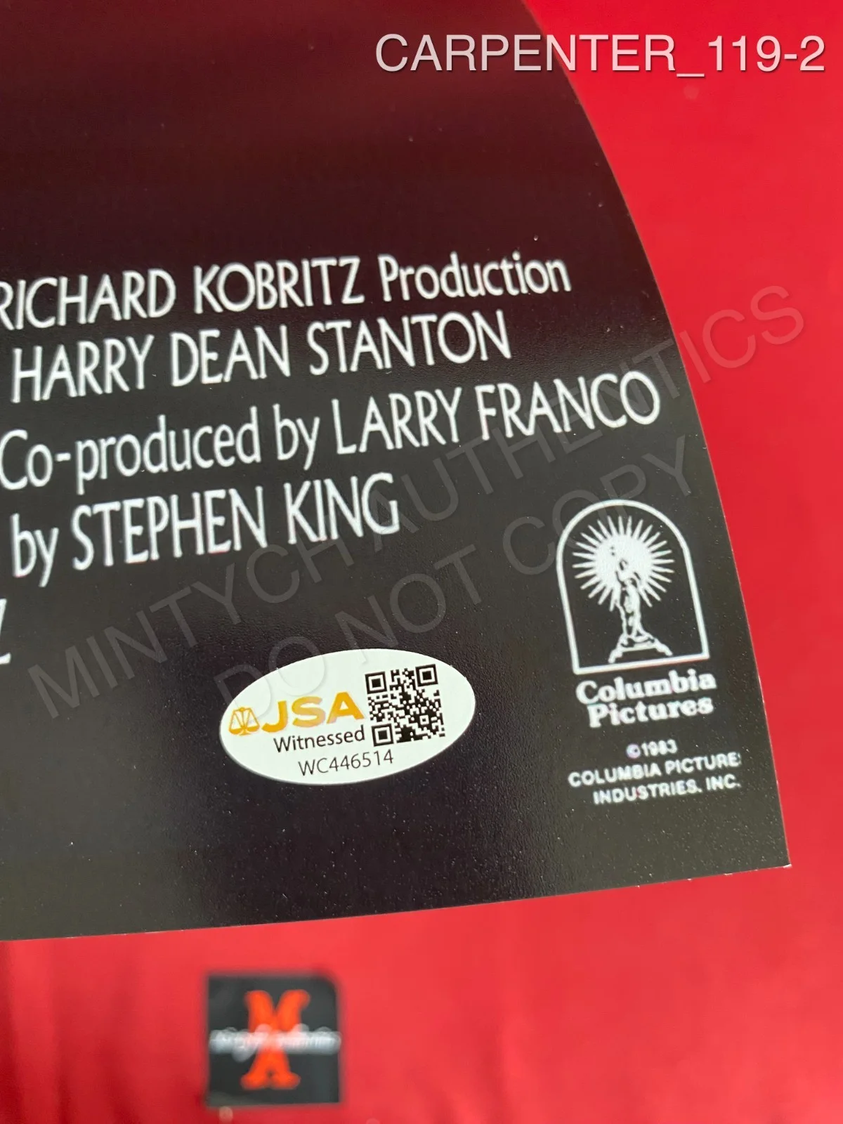 John Carpenter — John Carpenter autographed signed Christine 11x17 photo Beckett COA, image 2