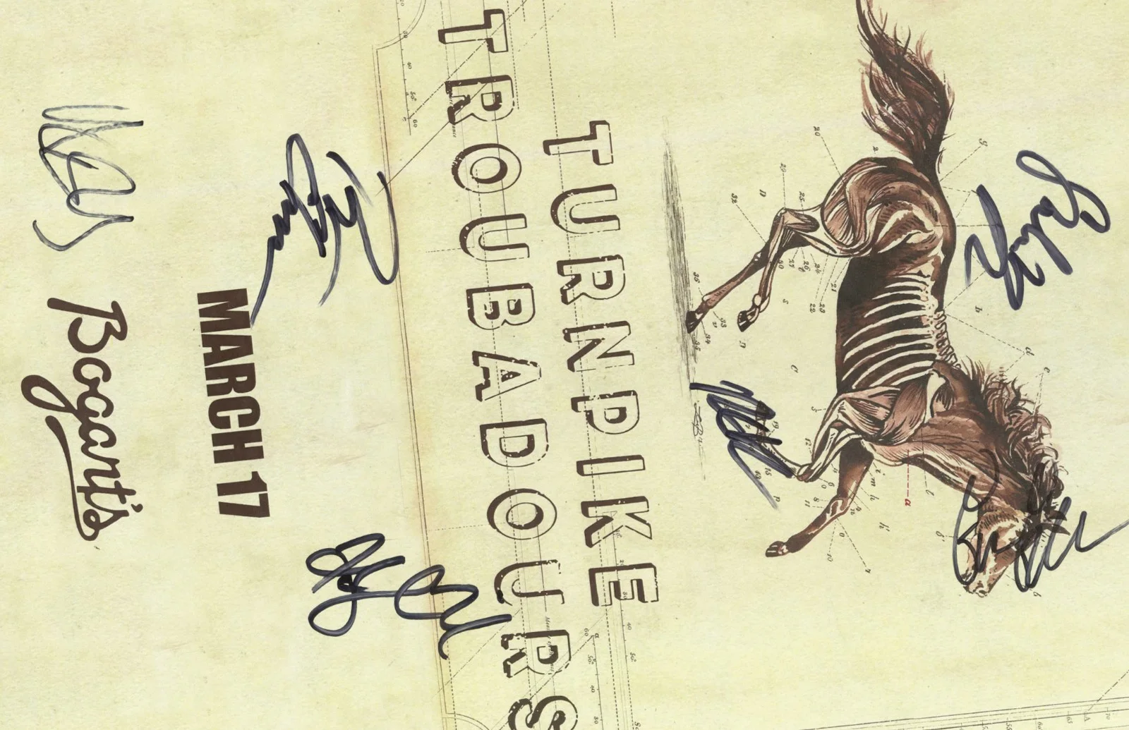 Turnpike Troubadours autographed concert poster Hank Early, Kyle Nix, image 2