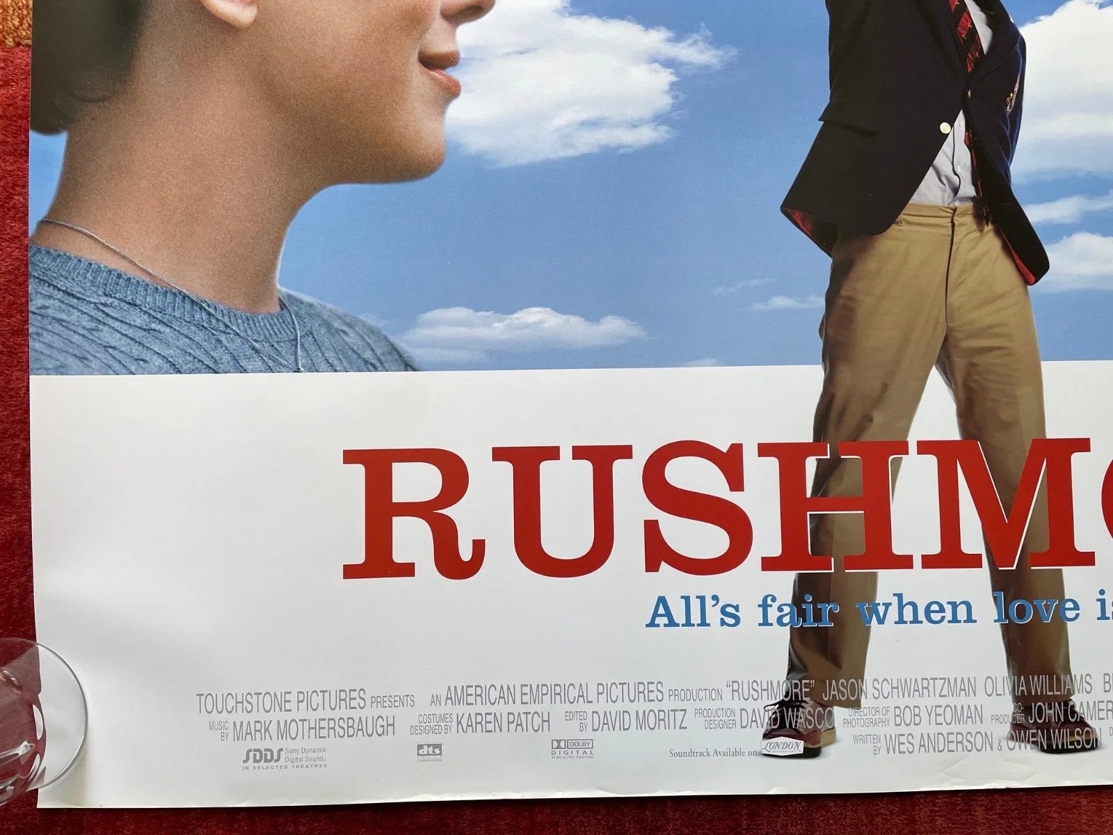 RUSHMORE (1998) Original UK Quad Movie Poster Wes Anderson VERY RARE, изображение 4