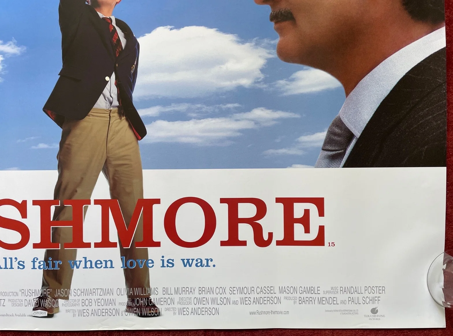 RUSHMORE (1998) Original UK Quad Movie Poster Wes Anderson VERY RARE, изображение 5