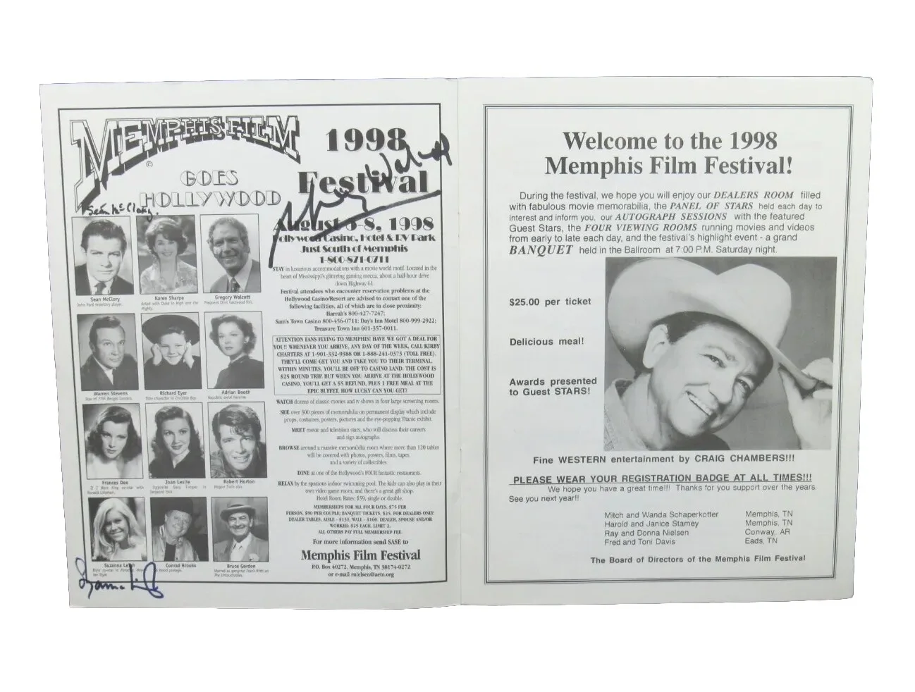 Various — 1998 Memphis Film Festival Booklet Hollywood Casino Mississippi 4 Signatures VG, изображение 4