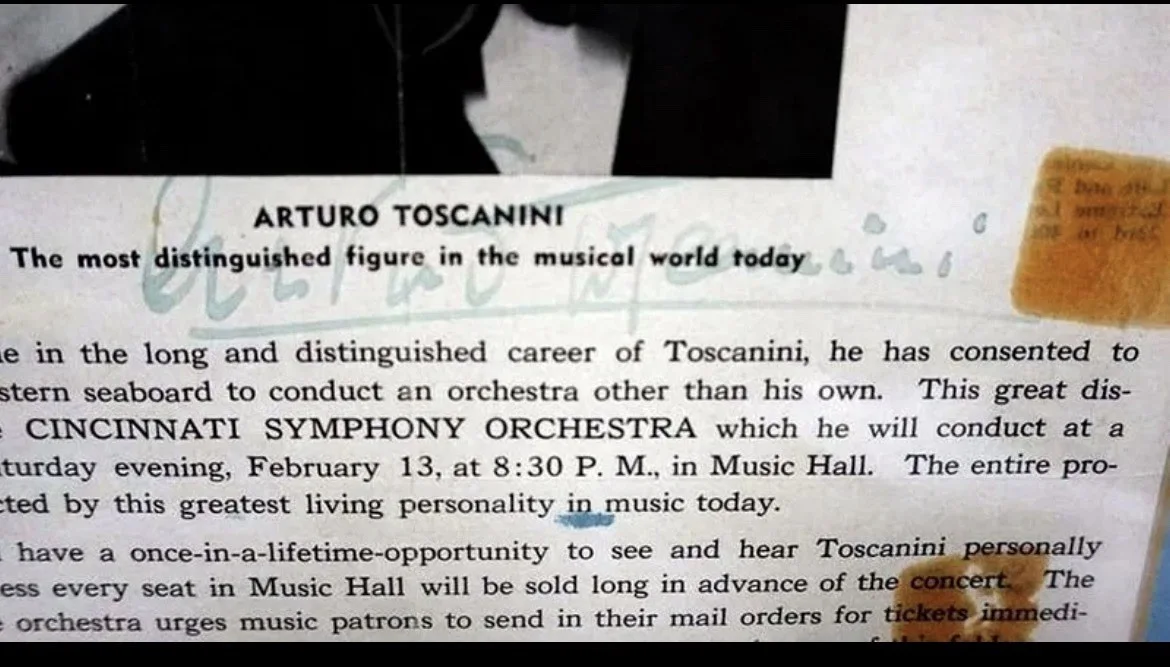 Arturo Toscanini Autograph Flyer for a Concert with the Cincinnati Symphony, image 3